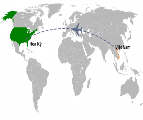 Thời gian bay từ Việt Nam sang các thành phố của Hoa Kỳ