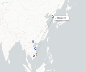 Thời gian bay từ Việt Nam đến các thành phố Hàn Quốc