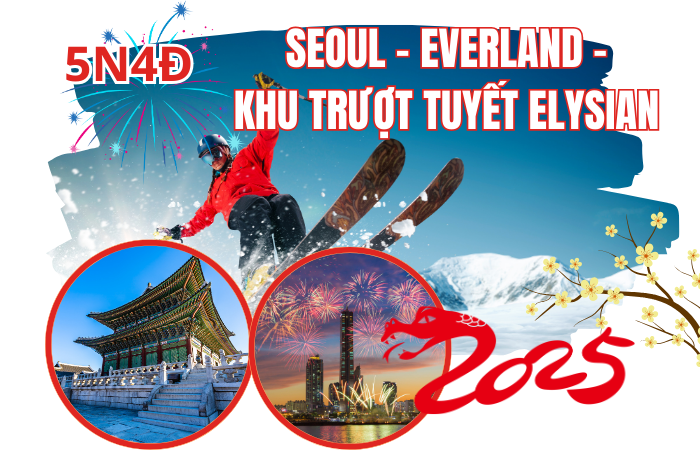 HÀ NỘI - SEOUL - EVERLAND - KHU TRƯỢT TUYẾT ELYSIAN - SEOUL - HÀ NỘI