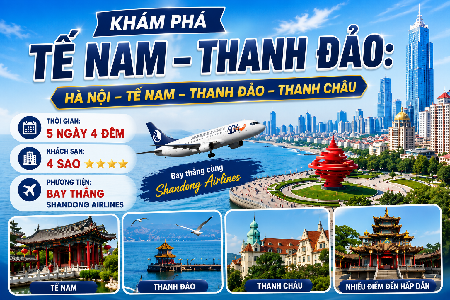 HÀ NỘI – TẾ NAM – THANH ĐẢO – THANH CHÂU